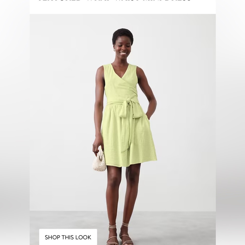 NWT Banana Republic Factory textured wrap mini dress, small